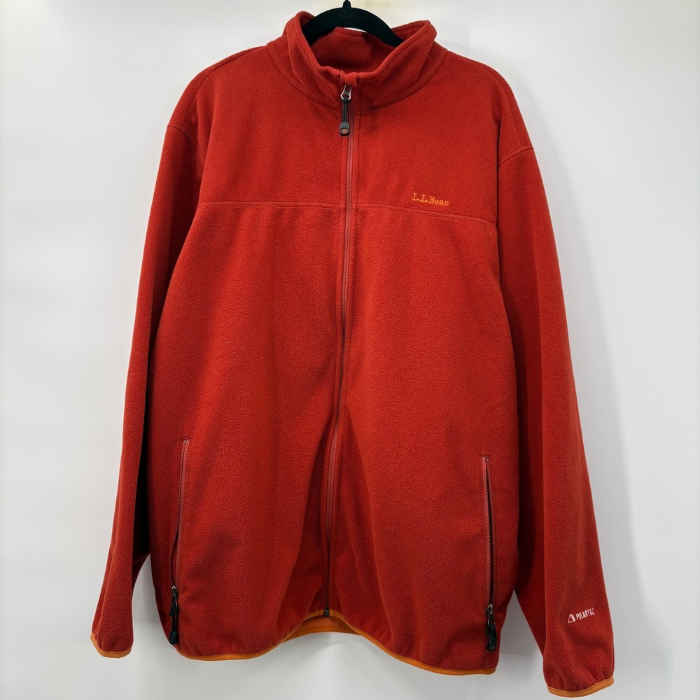 LL Bean Polartec Fleece Jacket Mens Size XL Full Zip Mock Neck Outdoor Pullover